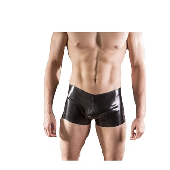 Latexové Prádlo Muži Čierne Sexy Tesný boxerky Latex Pohode 0,4 mm Gumy Veľkosť XXS-XXL