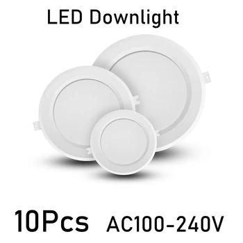 Led Downlight AC110V 220V Stropné svietidlo Bodové Led Plafond Zapustená Svetla Kolo 6W 10W 14W 24W Pozornosti Vnútorné Osvetlenie