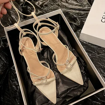 MKKHOU Módne Sandále Ženy New Vysoká Kvalita Poukázal Otvorené Prst Crystal Námestie Pracky Vysokým Podpätkom Moderné Sandále Spoločenské Šaty