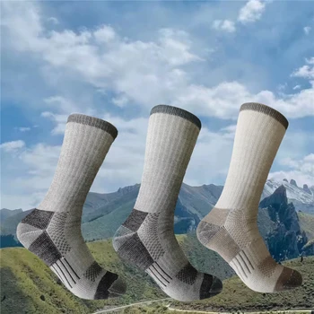 Mens Merino Vlnené Ponožky Turistika 80% Merino Vlna Posádky Práce Ponožky Tepelnej Najteplejšie Priedušná Žiadny Zápach Odpor Vianočné Pančuchy