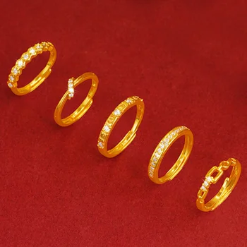Meď Drobné Krúžky Luxusné Svadobné Zapojenie Kubický Zirkón Manželstva Svadobné Prstene Pre Ženy, Mužov Elegantná Prst Prsteň, Šperky
