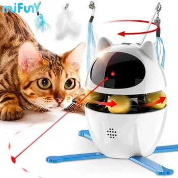 Mifuny 4-v-1, Mačky, Hračky, Interaktívne Lasera Automatické Inteligentné Pierko Hračky pre Mačky Stick Deravé Loptu Nastaviť Samostatne Hrá Domáce Produkty