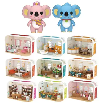 Mini DIY 3D Doll House Model Auta Doll House výroba Nábytku Príslušenstvo Rodič-dieťa Interaktívne Chata Playset Hračky Pre Deti