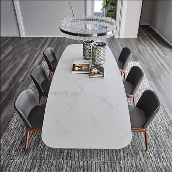 Minimalistický taliansky Obdĺžnikový Stôl Čierne Dlhé Rock Rada Jednoduchý Kuchynský Stôl Moderný Hotel Jedálenský Stôl bytový Nábytok HY