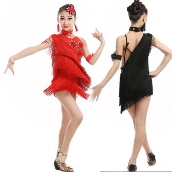 Moderné Dievča Latinské Tanečné Šaty Pre Dievčatá Samba Šaty Spoločenský Tanec Šaty Dievča Súťaže Dancewear Deti Kid Tanečné Kostýmy