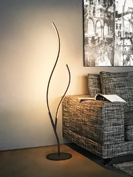 Moderný minimalistický LED poschodí lampa vertikálne čítanie Nordic obývacia izba LED black / white aluminum, stojaca lampa Lamparas dekorácie