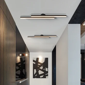Moderný Štýl LED Stropné Svietidlo Pre Jedáleň, Kuchyňa, Obývacia Izba, Spálňa Uličkou Čierne Dlhé Pásy Dekoratívne Luster Svetlo