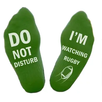 Muži Ženy Novinka nerušiť som Wathing Rugby Blázon Posádky Ponožky Zábavné Listy Bavlna pančuchový tovar pre Šport TV Fanúšikov