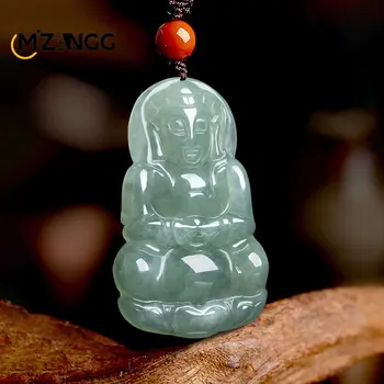 Móda Prírodné Barme Tovaru Smiať, Olej, Zelená Malej Veľkosti Guanyin Buddha Prívesok Ice Druh Šťastie, Amulet Prívesok Šperky
