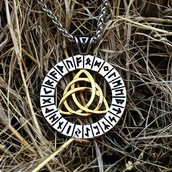 Módne Jednoduché Valknut Prívesok Z Nehrdzavejúcej Ocele Viking Rune Náhrdelník Muž Nordic Keltský Uzol Amulet Šperky Darček Dropshipping