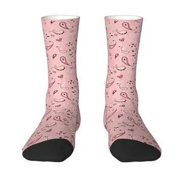 Módne pánske Bohémsky Štýl Bandanna Paisley Kvetinový Tlač Šaty Ponožky Unisex Pohodlné Teplé 3D Vytlačené Posádky Ponožky