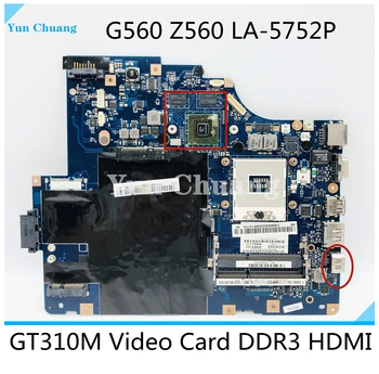 NIWE2 LA-5752P základná Doska Pre Lenovo G560 Z560 Notebook Doska s GT310M grafická Karta HM55 pamäte DDR3 HDMI 100% test práca