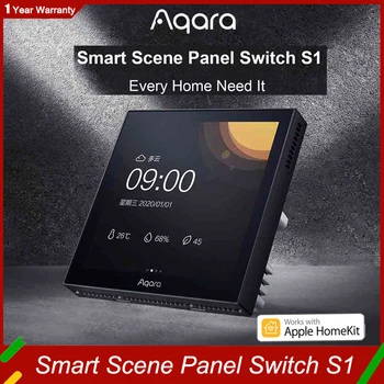 Na Sklade Aqara Scény Smart Panel Prepínač S1 3.95 palcový Dotykový Displej APLIKÁCIA Siri Hlasové Ovládanie Práce S HomeKit Aplikáciu Pre Smart Home