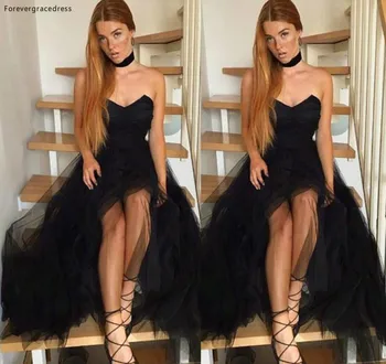 Najnovšie Elegantné Čierne Opuchnuté Tylu Večerné Šaty Bez Rukávov Dlho Formálne Sviatky Nosenie Štúdia Party Šaty Na Zákazku