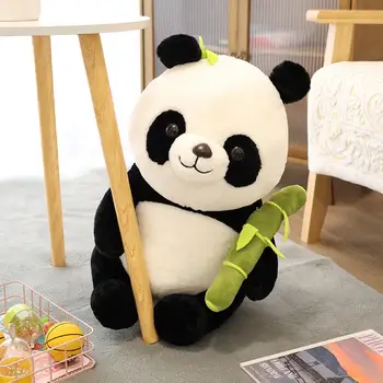 Naplnené Tvorivé Cartoon Zvierat Bábika Plyšový Vankúš Ornament PP Bavlna Obrie Panda Bábika 3D Oči Darček k Narodeninám