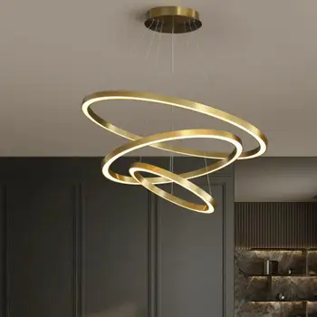 Nordic Obývacia Izba Led Luster Office Dekorácie Tvorivé Kruhu Lampa Jednoduchý Ľahký Luxusnej Reštaurácii Krytý Prívesok Svetlá