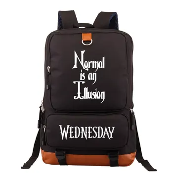 Normálne Je Ilúzia Batoh Streda Addams Grafické Tlače Študent Školskej Módy Bežné Odolné Teens Notebook Daypack
