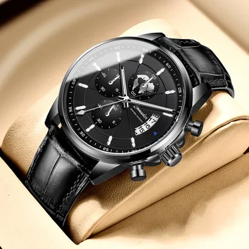 Nová Značka Limited Edition Mužov Quartz Hodinky vodotesné svetelný elegantný Muž náramkové hodinky kožený remienok Hodiniek Muž reloj hombre