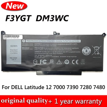Nové 7.6 V 60Wh F3YGT DM3WC Notebook Batéria Pre DELL Latitude 12 7000 7290 13 7000 7390 14 7480 7490 N006L7390-D1506FCN Série