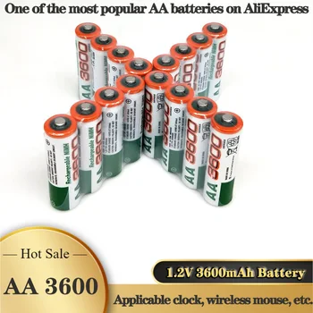 Nové AA 3600mAh Nabíjateľné Batérie používané v digitálnych fotoaparátoch, bezdrôtové myši, diaľkového ovládania, hračky, elektronické váhy, atď