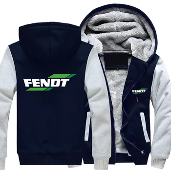 Nové Zimné Fendt Logo Hoodies Bunda Muži Móda Vysokej Kvality Bežné Vlna Podšívka Fleece Mikiny Muž Hoody Kabát