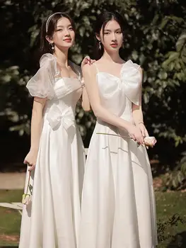 Nové slonoviny potu lady dievča bridesmaid, svadobné šaty doprava zadarmo