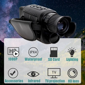 Nočné Videnie Zariadenia HD Infračervené 1080P Digitálny Fotoaparát Nočný pozorovací Ďalekohľad Deň a Noc s Dvojakým použitím, pre Lov Cestovanie