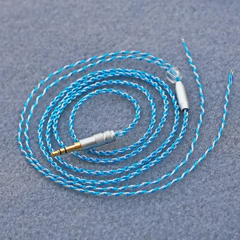 Náhradné 3,5 mm Slúchadlá Kábel 4 Strand Strieborné Pozlátené Kábel Drôt Aktualizácia DIY Káble 120 cm