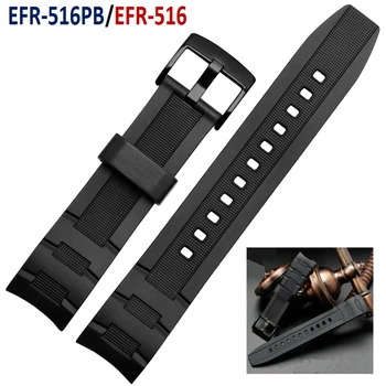 Náramok príslušenstvo Hodinky Kapela Popruh Pre Casio EFR-516PB/EFR-516 Repalcement Náramok, Hodinky Silikónové pásma EFR516 Watchband