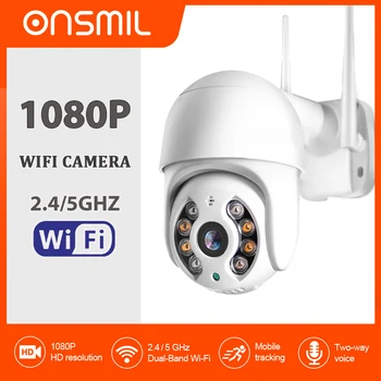 ONSMIL PTZ Wifi IP Kamera, Vonkajšie 4X Digitálny Zoom AI Ľudských rozpozná Bezdrôtové Kamery H. 265 P2P Audio 2MP 4MP Bezpečnostné CCTV Kamera