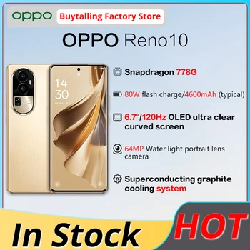 OPPO Reno 10 Mobilného Telefónu Snapdragon 778G Octa-Core 6.7 palcový 120Hz OLED Flexibilné Zakrivené Obrazovke 64MP Triple Kamery NFC