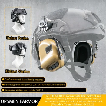 OPSMEN EARMOR M31H Taktické Headset Ochrana Sluchu Vhodné pre Wendy Exfil Prilba Koľajnice Vojenské Šumu Slúchadlá