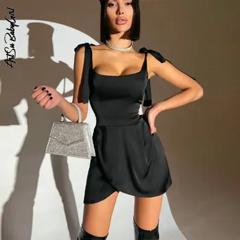 Obväz Sklzu Šaty Ženy bez Rukávov Korzet Saténové Šaty Y2k Streetwear Módy 90. rokov Pevné Tenký Mini Letné Šaty Dámske Oblečenie