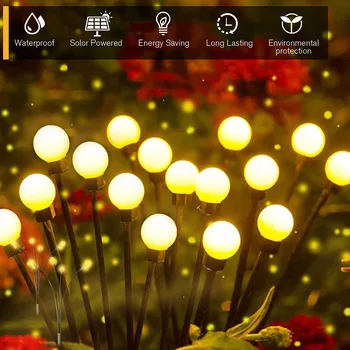 Ohňostroj Firefly Solárne Kosačky Svetlá Vonkajšie Záhradné Krajina Swing LED Lampy, Osvetlenie, Dekorácie pre Dom Terasa Balkón