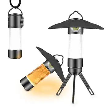 Outdoor Camping LED Teleskopická Baterka s Statív Orechy Multifunkčné Nabíjateľná Pochodeň Svetla Hák/Magnet Stan Svetlo