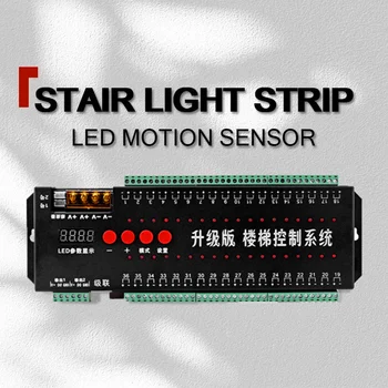 PIR Snímač Schody Svetla 36 Channel Strip Radič 2 V 1 Automatické Nočné Svetlo Pixel RGB Flexibilné LED Pásky 12V 24V Krok Lampa Pásky