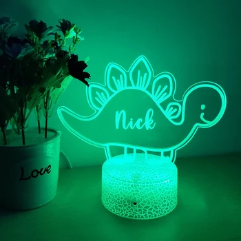 Personalizované Vlastné Meno Dinosaura Nočné Svetlo Darčeky pre Deti Baby detská Izba Nočné Lampy