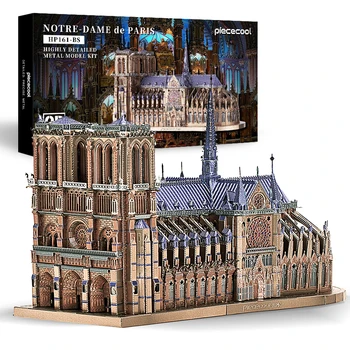 Piececool 3D Kovov Puzzle Skladačka, Katedrála Notre Dame v Paríži DIY stavbu Modelu Stavebnice Hračky pre Dospelých Narodeninám