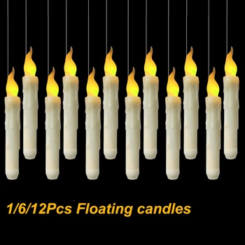 Plávajúce LED Sviečky s Diaľkovým ovládaním Eid Mubarak Čarodejnice Halloween Dekorácie na Strane Dodávky Narodeniny, Svadba Domov Spálňa