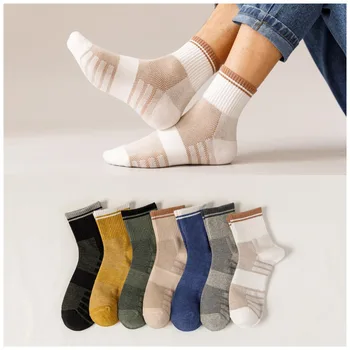 Ponožky Uprostred Trubice Ponožky Dezodorant Absorpciu Potu Priedušná Oka Jednoduché Jednofarebné Jeseň Pančuchy, Športové Ponožky Ženy Ponožky