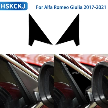 Pre Alfa Romeo Giulia 2017 2018 2019 2020 2021 Príslušenstvo Auto Čierneho Plastu Interiéru Spätné Zrkadlo Pilier Výbava Nálepky