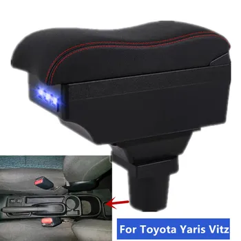 Pre Toyota Yaris hybrid, lakťová opierka Box Na Toyota Yaris Vitz Auto Opierkou Box Centrálna Úložný Box Retrofit s USB Auto Príslušenstvo
