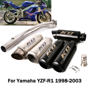 Pre Yamaha YZF R1 MT-10 1998-2003 Motocykel Výfukových Polovice Prepojenie Potrubia Pripojenie Pošmyknúť Na Šál Tipy Vymeniteľné DB Vrah Upravené