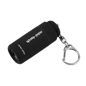 Prenosný Mini Keychain Pochodeň USB Nabíjateľná LED Baterka 0,5 W 25lm Elektrické Pochodeň Nepremokavé Outdoor Camping Baterka