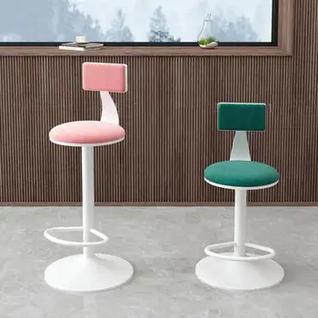 Prispôsobený bar stoličky Nordic moderný minimalistický iny net červené svetlo luxusných domov zdvíhacia otočná stolička bar na recepcii barová stolička