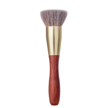 Profesionálne Ručné Make-Up Štetce Mäkká Červená Veverička Koza Vlasy Flat Top Face Powder Brush Rosewood Rukoväť Make-Up Štetec
