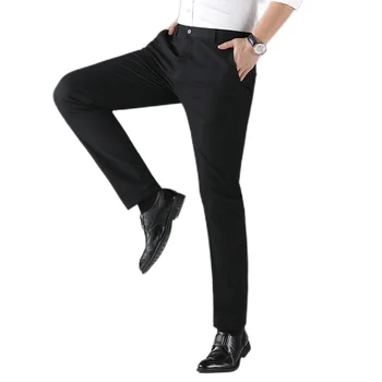 Pánske Formálne Nohavice Čierne Business Slim Fit pánske Nohavice 6XL Plus Veľkosť Oblek Nohavice Rovno High-Úsek Mužské Oblečenie Nohavice