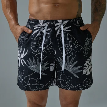 Pánske plážové nohavice pánske Letné bežné šortky, plavky, rýchle sušenie beží telocvični mužov plus veľkosť plávanie šachty