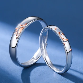 Pár Prstene pre Ženy, Mužov Nastaviteľné Pár Zodpovedajúce Sľub Zapojenie Svadobný Prsteň Priateľstvo Krúžky Darček Šperky