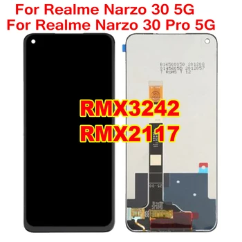 Pôvodné Zobrazenie 6.5 Na Realme Narzo 30 Pro 5G RMX3242 RMX2117 Dotykový LCD Displej Nahradenie Digitalizátorom. Montáž IPS Panel Opravy